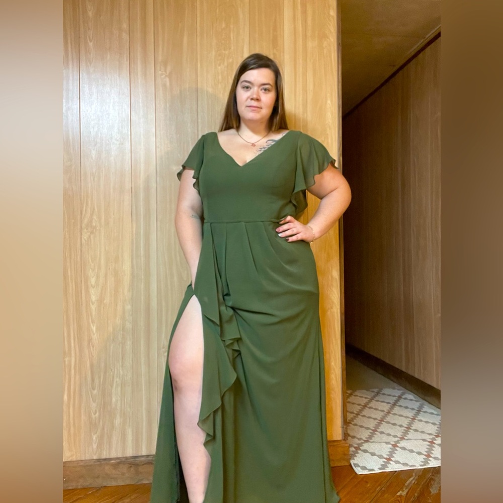 David’s Bridal - Olive Green Bridesmaids Dress